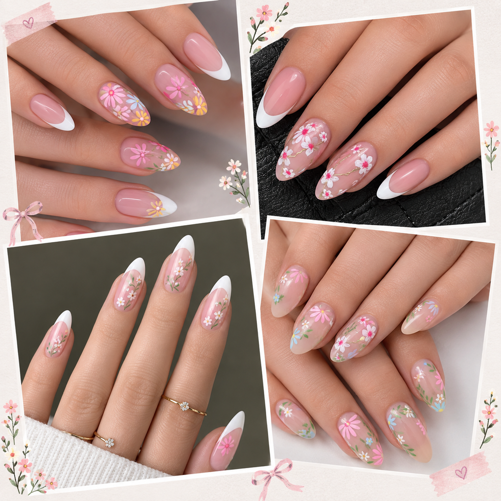 Minimal Floral Nail Art Designs